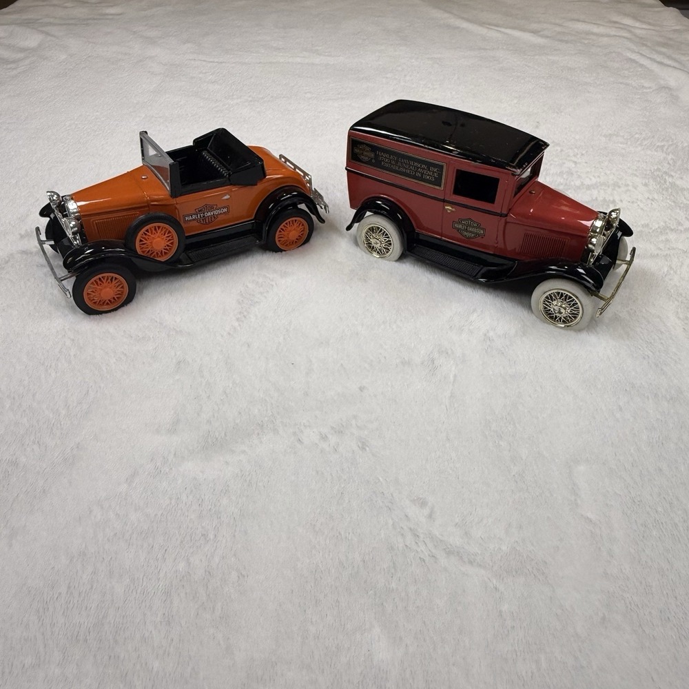 Harley Davidson Liberty Classics 1929 Ford Model A Diecast Coin Banks Lot of 2